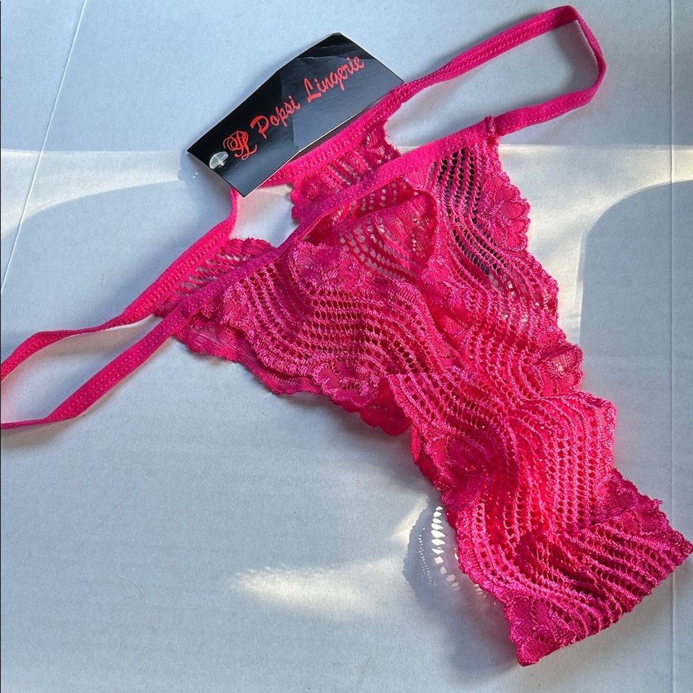 Popsi Lingerie Fuchsia Lace Panties L